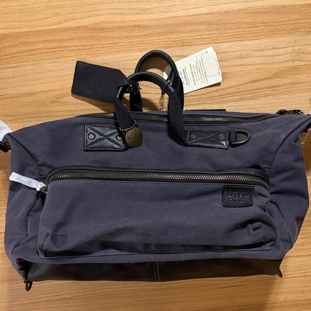 Will Leather Goods Blue Duffel Bag